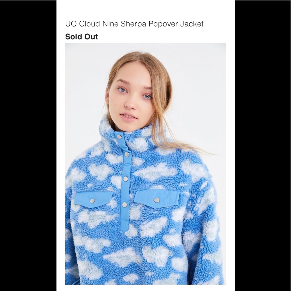 Urban Outfitters cloud nine Sherpa popover jacket